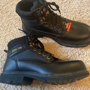 Brahma Black Steel Toe Boots Size 8.5